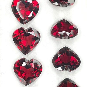 Natural Heart Shape Garnet Loose Stone,Natural Red Loose Gemstone,for Jewelry Making 10 MM Garnet Heart Shape.