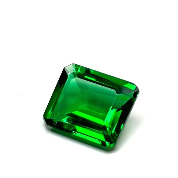 Octagon Hydrothermal Lab Grown Emerald 10x12 MM Making For Jewelery