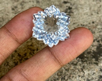 Natural Crystal Snowflake Cut Faceted Gemstone Weight : 50 carat MAking For Jewelery Pendent, Loose Gemstone