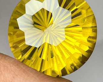 Top Faceted Natural Honey Quartz Cut 19x19x14MM - Round Shape For Making Jewelry 22.50Cts.