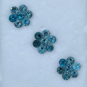 4 mm Natural London Blue Round Topaz Loose Stone, Faceted Gemstone Loose, For Jewelry Making, London Blue Topaz, November Birthstone 20 PCS
