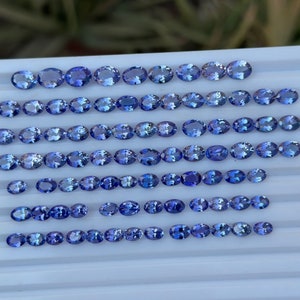 6x4, 7x5 And 6x8 mm Natural Tanzanite Oval Cut Lot 3 Pcs Lustrous Blue Loose Gemstones Tanzanite Oval For Jewellery Making AA+ Quality