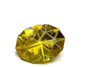 Natural Faceted Honey Quartz Cut 21x16x11MM - Oval Shape Honey Quartz Fancy Cutting  For Making Jewelry 18.00 Cts Loose Gemstone