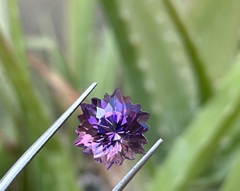 Natural Amethyst Snowflake Cut Gemstone, 8.50 Carat
