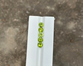 Peridot Natural 6 MM Round Loose Gemstone Calibrated Size 5 Pieces Lot