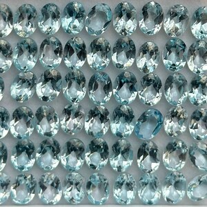 8x6 MM Natural Sky Blue Oval Topaz Loose Stone, Faceted Gemstone Loose, For Jewelry Making, Sky Blue Topaz, November Birthstone