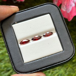 10x4 mm Natural Red Garnet Marquise Cut Lot 3.00 Carat Approx Calibrated Untreated Loose Gemstones 3 Pieces