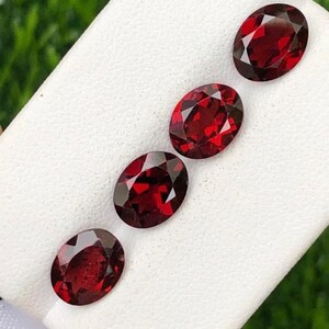 Garnet Oval Shape Best Quality Gemstone 4 piece Lot Wholesale Price 6x8 MM