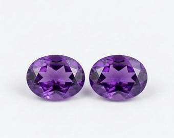 8x10mm Oval Amethyst – Natural Purple Amethyst Loose Gemstone – Faceted Stone for Jewelry Making