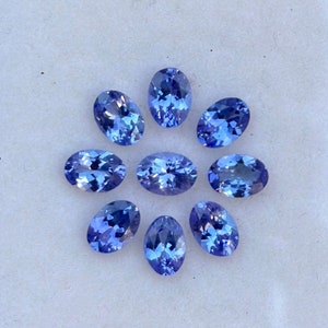 6x4 mm Natural Tanzanite Oval Cut Lot 9 Pcs 7.10 Cts Calibrated Faceted Loose Gemstones