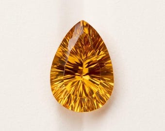 13x18 MM Pear Concave Cut Citrine Gemstone, Golden Yellow Loose Stone, Jewelry, November Birthstone