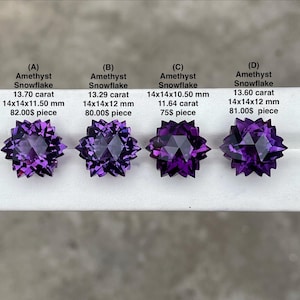 Snowflake Cut Natural Amethyst | Brilliant Purple Loose Gemstone for Jewelry