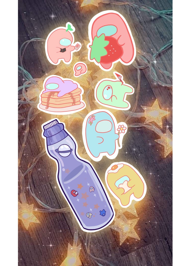 among us pastel matte stationary stickers etsy