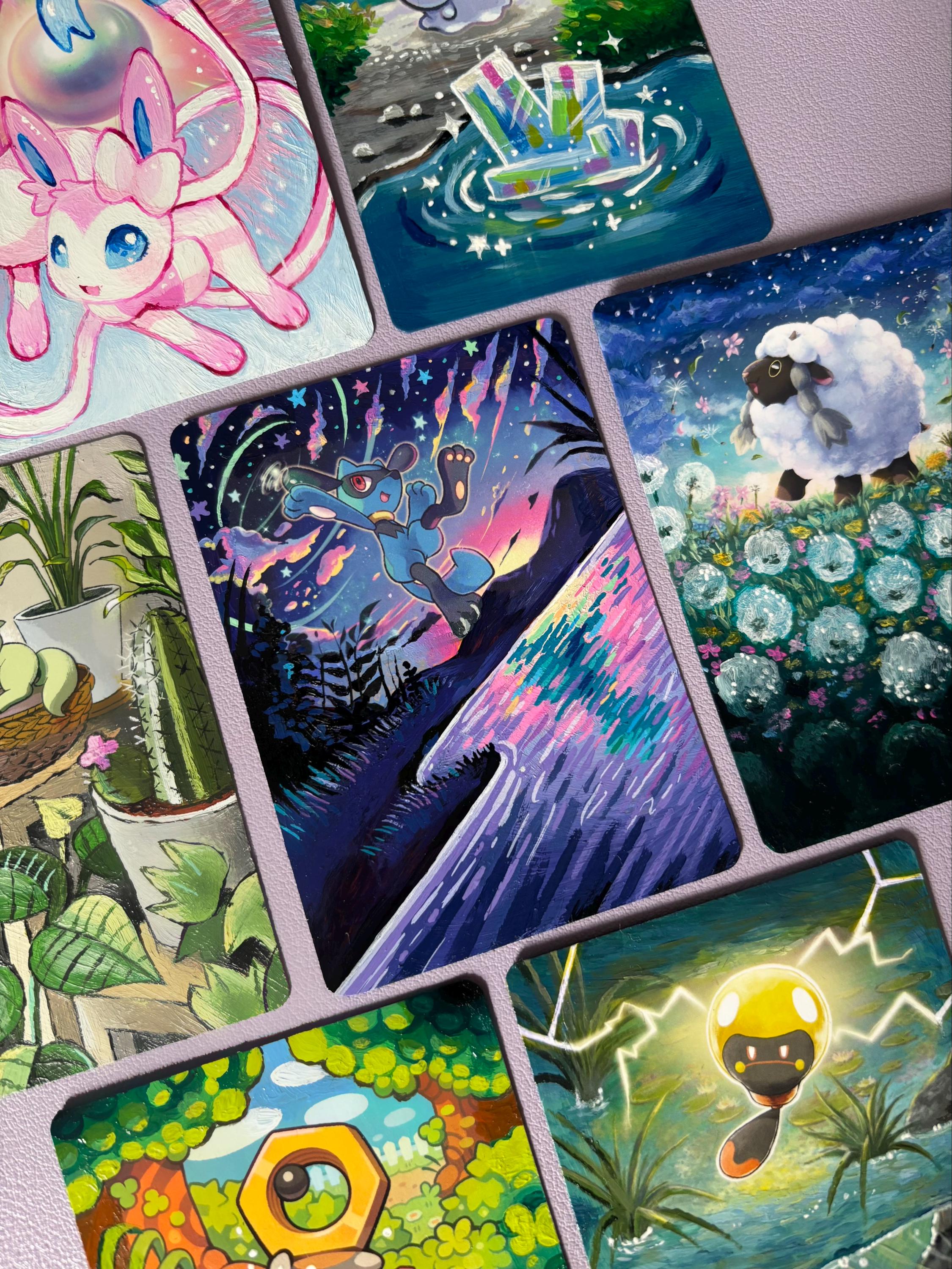 painting on pokemon cards Dragonair and Dratini Custom Handpainted Collectible Gift Pokémon Card