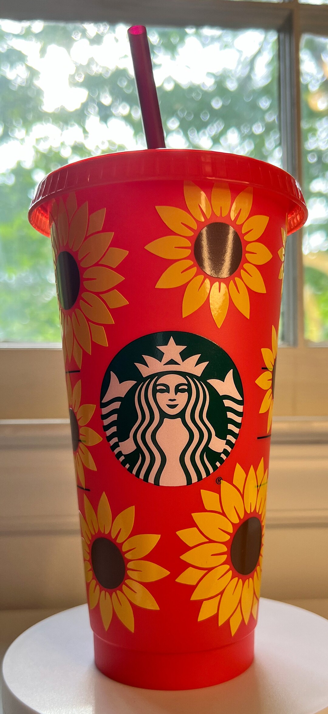 Sunflower Starbucks 24oz Cold Cup Sunlight Activated Color Etsy