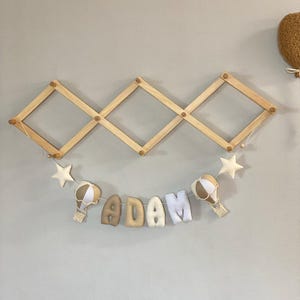 Guirnalda de fieltro, colgante de pared con nombre de bebé en fieltro, decoración de otoño, decoración estética para habitación, letrero personalizado con nombre de bebé, pancarta decorativa para pared