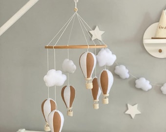 Filz Heißluftballon Baby Mobile, Kinderzimmer Dekor