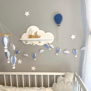 Felt garland, Nursery baby gifts, Nursery Banner, Hanging Garland, Balloon Garland, Hot Air Balloon wall art, Holiday Decorations