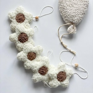 Wanddekoration, Blumengirlande, Gänseblümchen-Partydekoration, Hängegirlande, Weihnachtsgirlande, Gänseblümchen-Wanddekoration, Bucle-Stoff, Boho Klassenzimmerdekoration