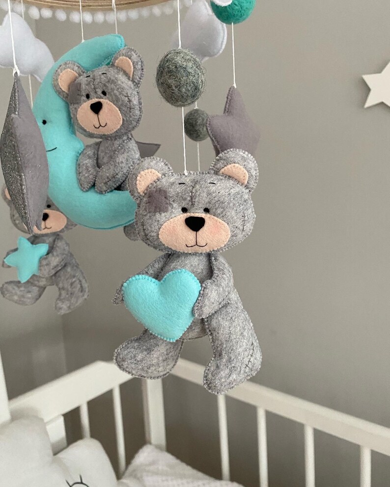 Gender Neutral Baby Mobile Bear Crib Mobile Baby Shower Decor Etsy