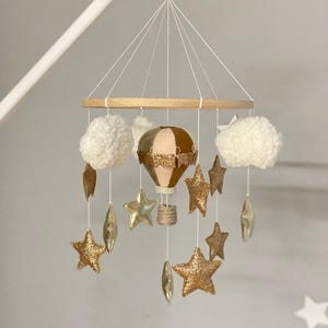 Hot Air Balloon Mobile, Travel Theme Nursery, Custom Mobile, Addition to Cloud Baby Mobile, Travel Baby Mobile, Ceiling Hot Air Balloons