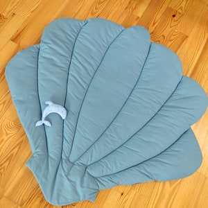 Baby Floor Mat Leaf Play Mat Blue Nursery Mat Cotton Leaf Mat Baby Room Nursery Decor Baby Gym Toys Ring