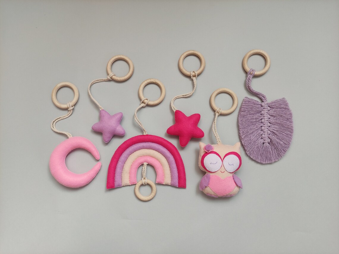 Baby Play Gym Toys Pink Personalized Play Gym with Hanging Etsy