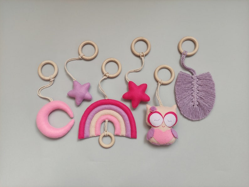 Baby Play Gym Toys Pink Personalized Play Gym With Hanging Etsy