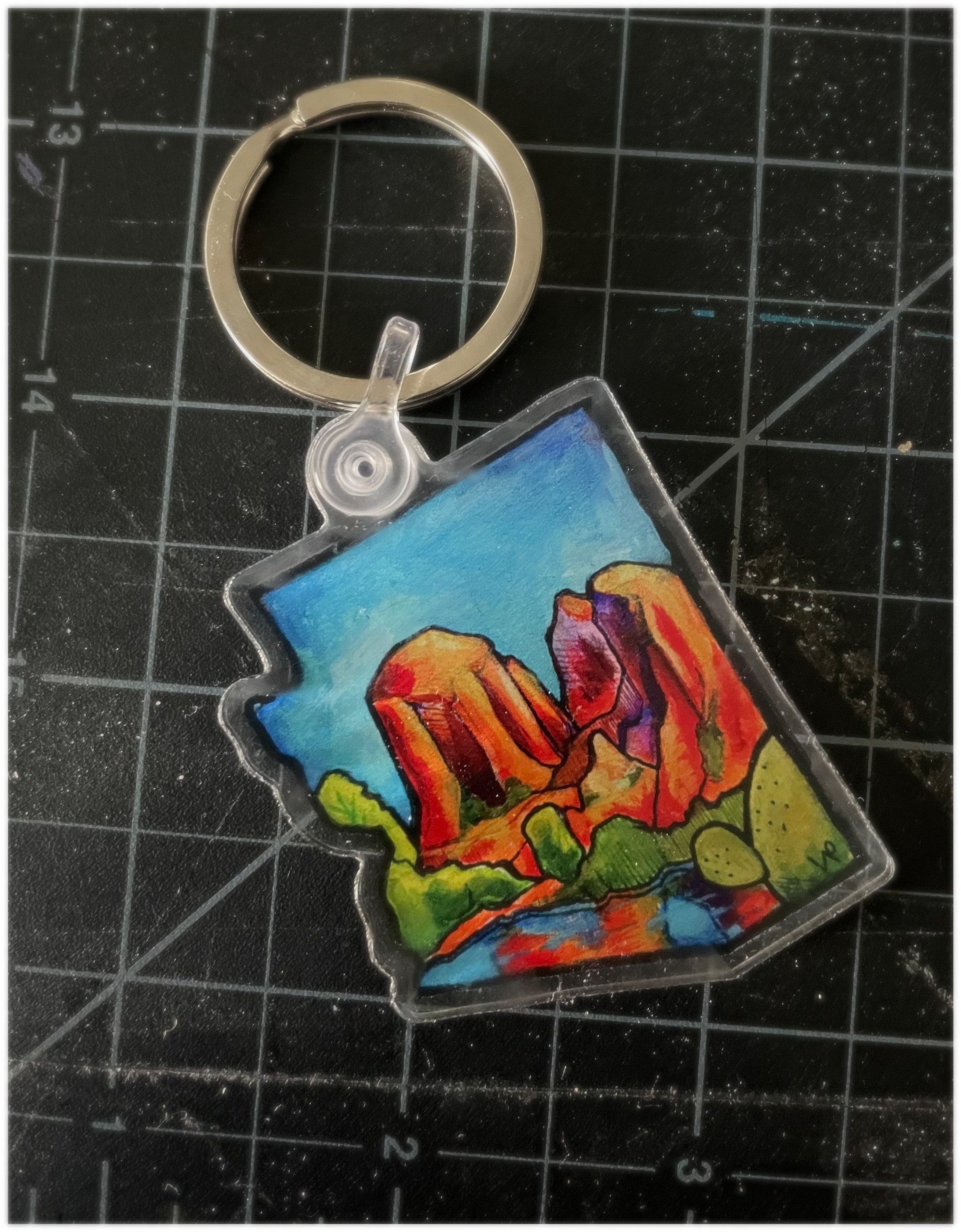 Acrylic Keychain of Sedona Arizona Illustrated and Handmade | Etsy