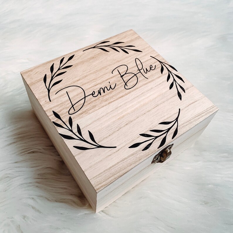 Personalised Keepsake Box 3D Custom Wooden Nursery Name Box Etsy