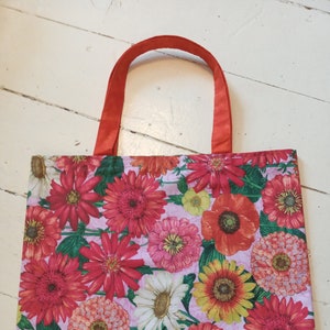 Reusable Grocery Bag/ Market Tote Bag/ Shopping Tote/ Grocery Tote/ Eco Friendly Bag/ Washable Cotton Tote/ Fully Lined Bag/ Handmade Bag