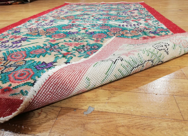 Anatolian Turkish Rug Vintage Carpet 6/'2x3/'4 ft Oushak Rug Area Rug Traditional Rug Bohemian Rug Teppich Handmade Rug Colorful Rug