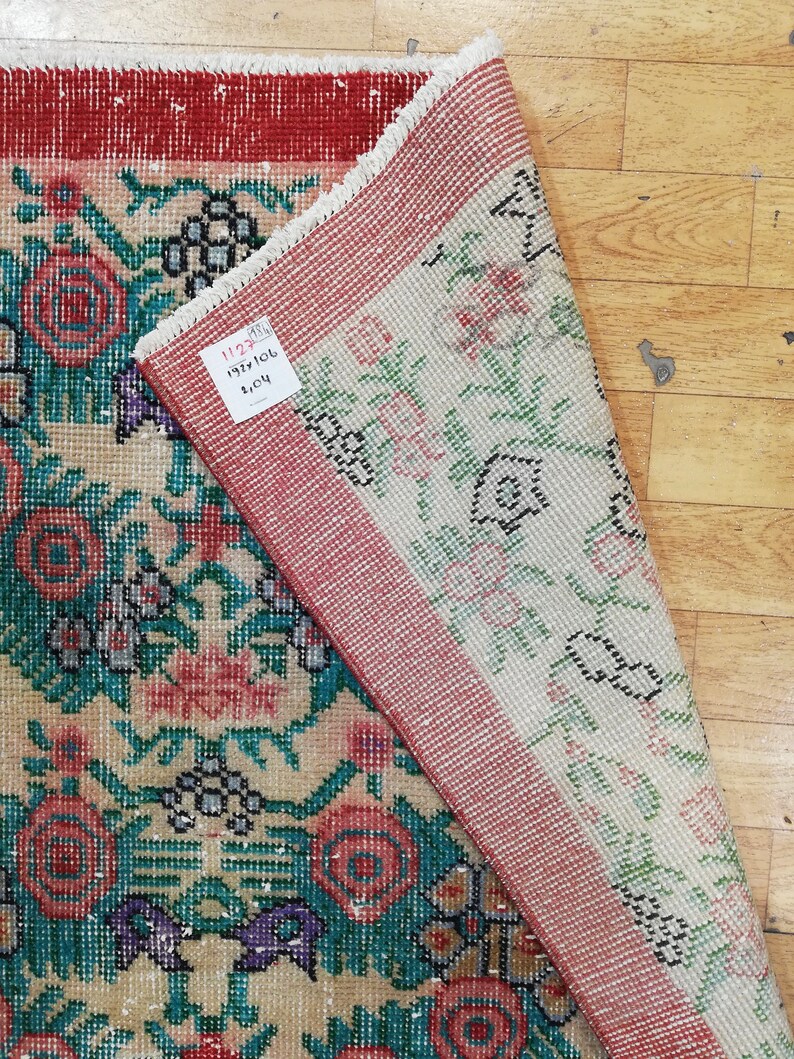 Anatolian Turkish Rug Vintage Carpet 6/'2x3/'4 ft Oushak Rug Area Rug Traditional Rug Bohemian Rug Teppich Handmade Rug Colorful Rug