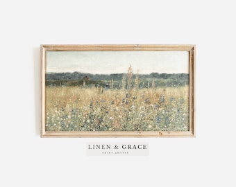 Samsung Frame TV | Vintage Wild Meadow Landscape | Antique Spring Oil Painting | Frame TV Vintage Art