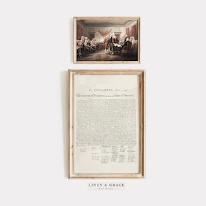 Declaration of Independence / INSTANT DOWNLOAD / Antique American Wall Art / July 4th Decor/  Independence Day Sign /  Vintage USA Printable