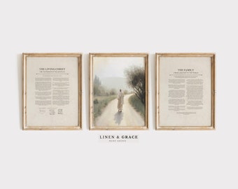 The Living Christ / The Family Proclamation /  Gallery Set of Three / LDS Wall Art / Latter-Day Saint Printable