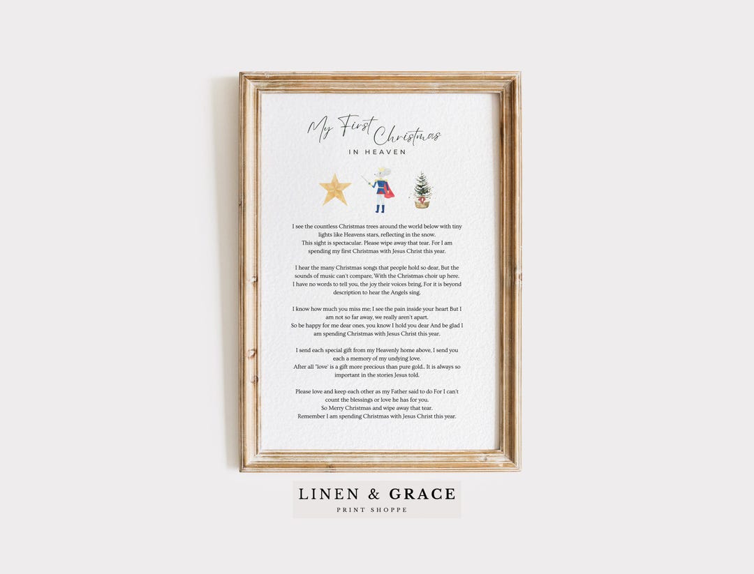 My First Christmas in Heaven Poem / Boy Baby or Child Loss ...