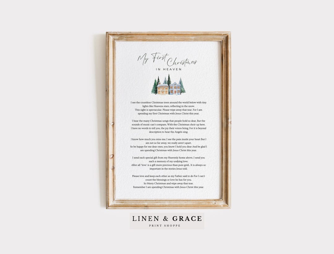 My First Christmas In Heaven Poem Mother Father Parent Spouse Loss My first christmas in heaven poem mother father parent spouse loss