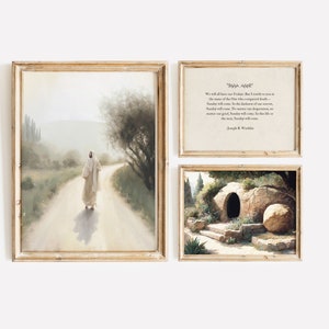The Tomb is Empty / Sunday Will Come / He is Risen / Jesus Christ / Christian Art Printable / Living Room Art