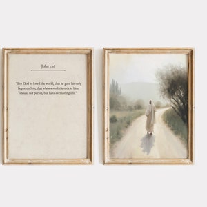 Christian Gallery Set of Two  / John 3:16 Bible  Scripture/ Emmanuel Printable Wall Art / Jesus Saviour Art Printable