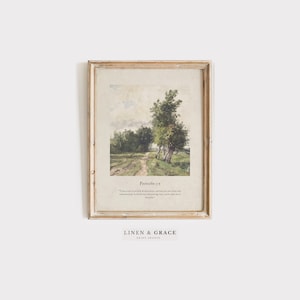 Confía en el Señor con todo tu corazón... / Salmo 23:1-3 Versículo bíblico / Escritura bíblica / Jesús Salvador Arte imprimible / Arte de pared cristiano