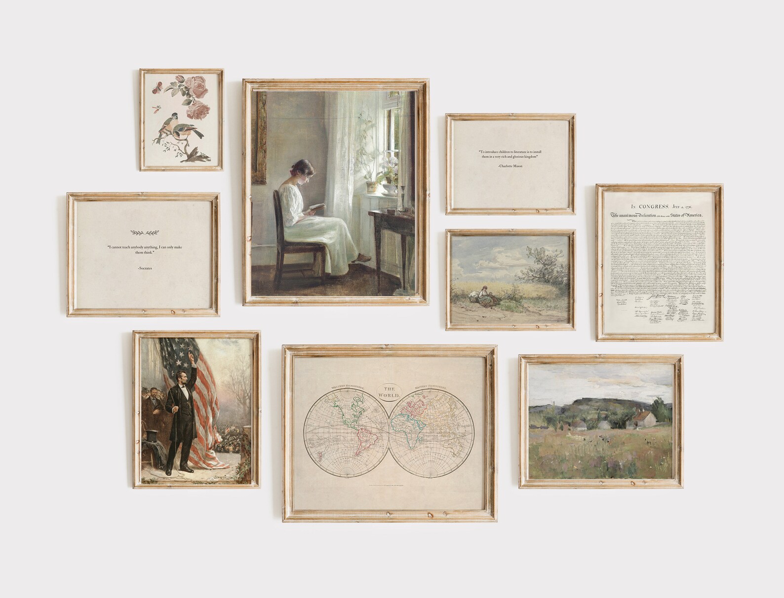 Homeschool Gallery of 9 / INSTANT DOWNLOAD / Antique American Wall Art ...