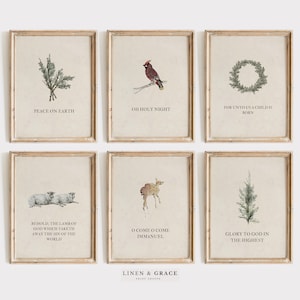 Christmas Bible Pack of 6 / Christian Art / Bible Verse Art / Instant Download / Christmas Art PRINTABLE