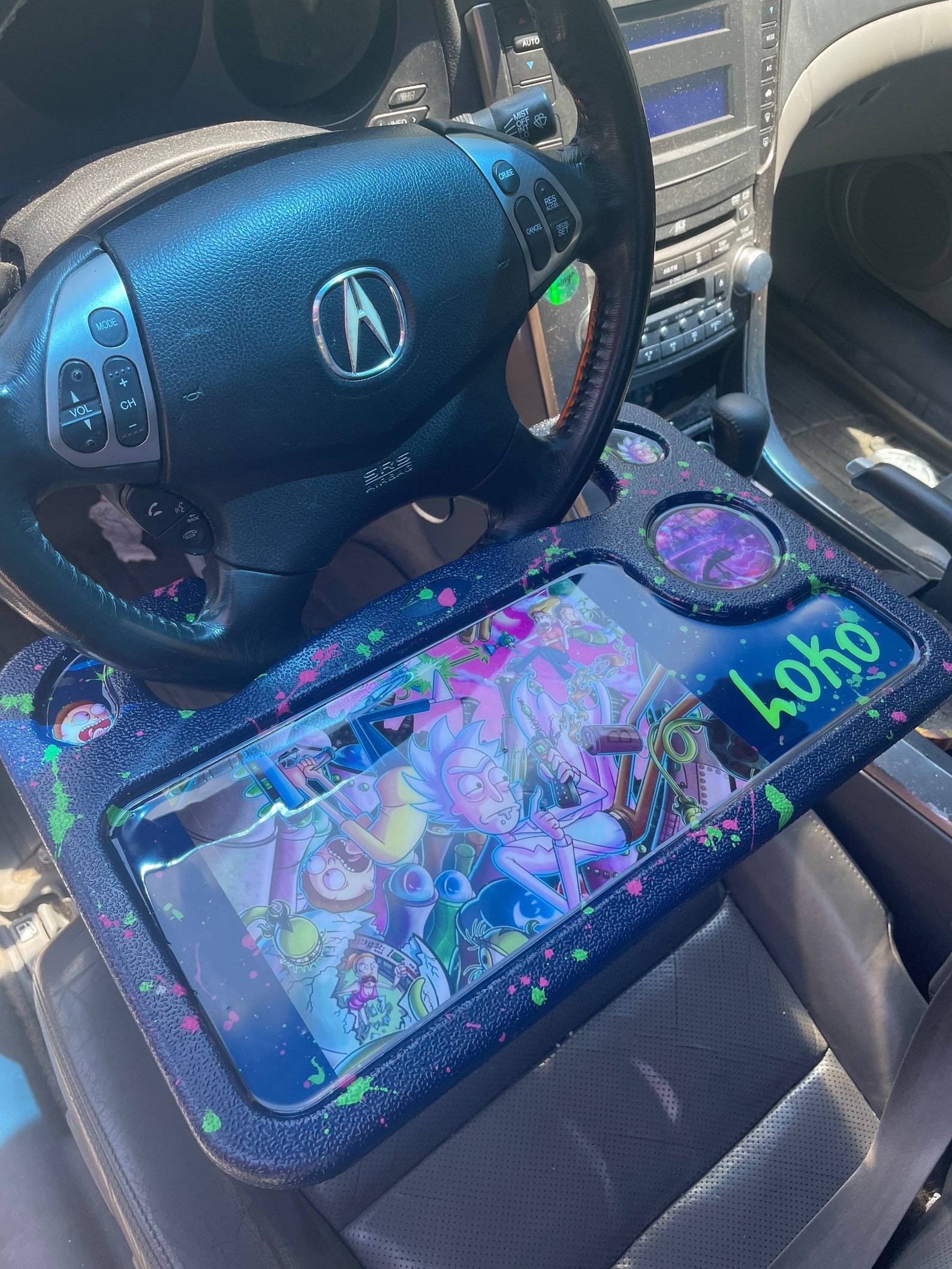 Rick & Morty Custom Car Steering Wheel Rolling Tray Set Etsy