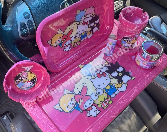 Girly Custom Car Rolling Tray Set Perfect Gift Etsy