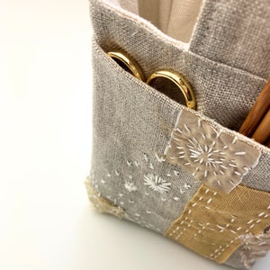 SEWING PATTERN Sashiko Boro Sewing Embroidery Basket - Pockets Outside - Embroidery Basket - Small & Medium - PDF Download - LP011