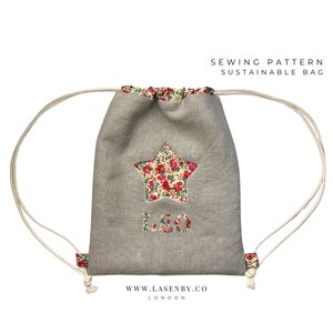 SEWING PATTERN Beginner Machine Applique | Sustainable Wrap | Sewing Knit Crochet Bag | DIY Party Bag | Personalised Present | Organizer