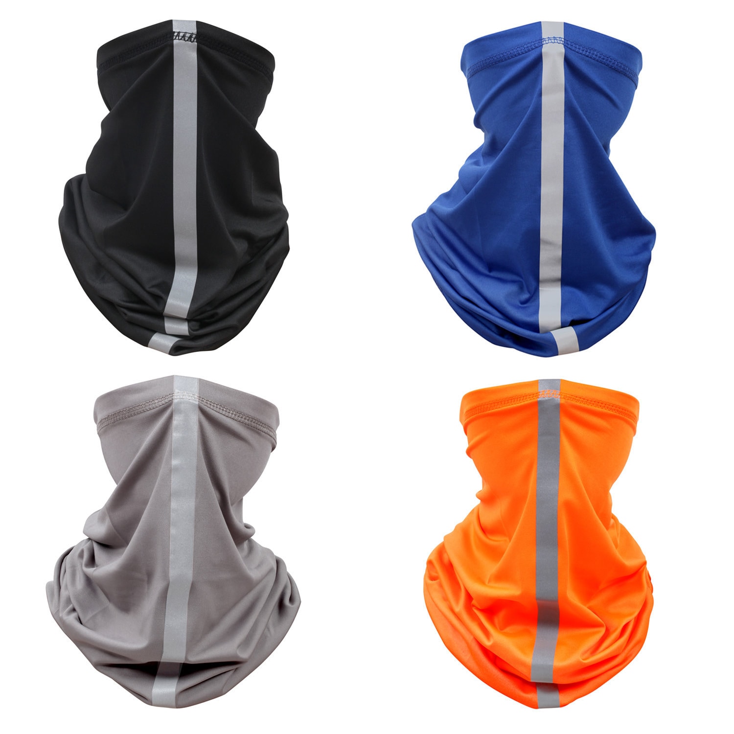 Reflective Safety Neck Gaiter Face Mask Bandanas 4pack Etsy