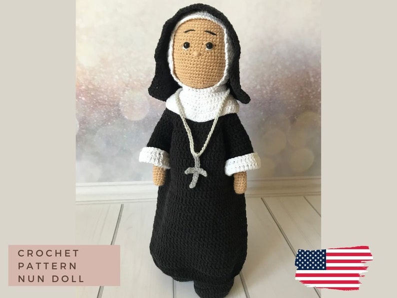 Crochet nun doll pattern amigurumi catholic toys | Etsy