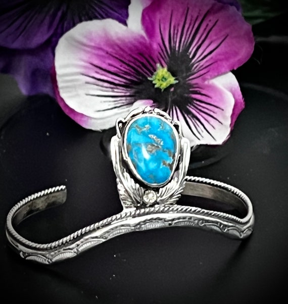 Rare Vintage Ervin Nez Spiderweb Turquoise Sterling Silver Native American Jewelry Navajo Bracelet Cuff Rare Vintage Ervin Nez Spiderweb Turquoise Sterling Silver Native American Jewelry Navajo Bracelet Cuff